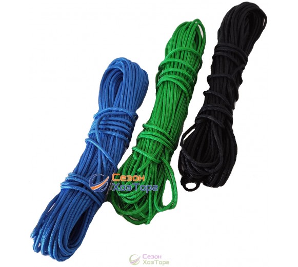 Шнур полиамидный с наполнителем Л-25 цветной (3мм, 25м) 